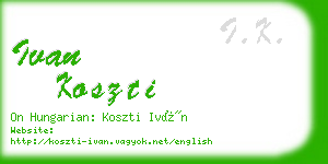 ivan koszti business card